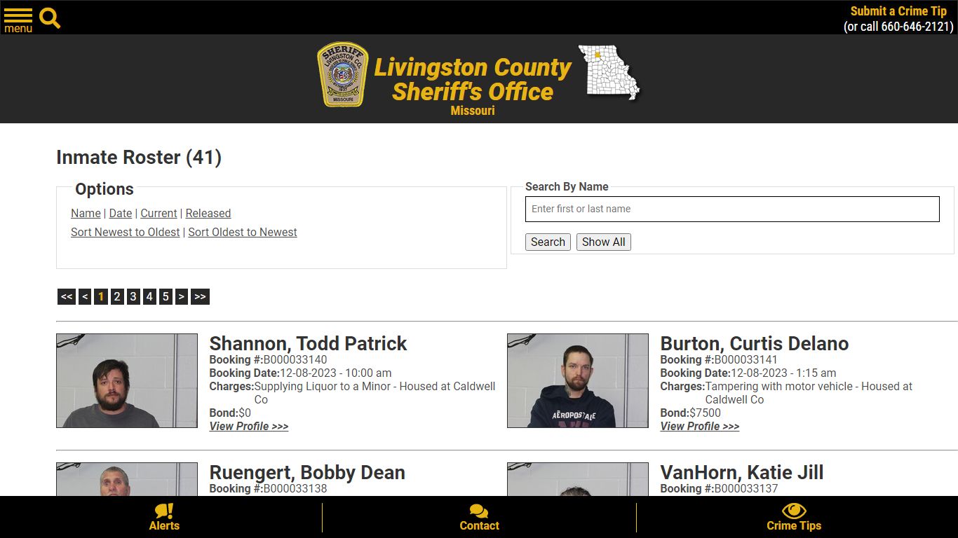 Inmate Roster - Current Inmates Booking Date Descending - Livingston ...